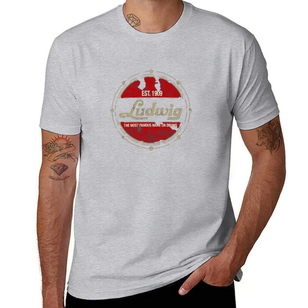Ludwig Drums T-Shirt Summer Tops Anime Graphics T Shirts for Men Pack