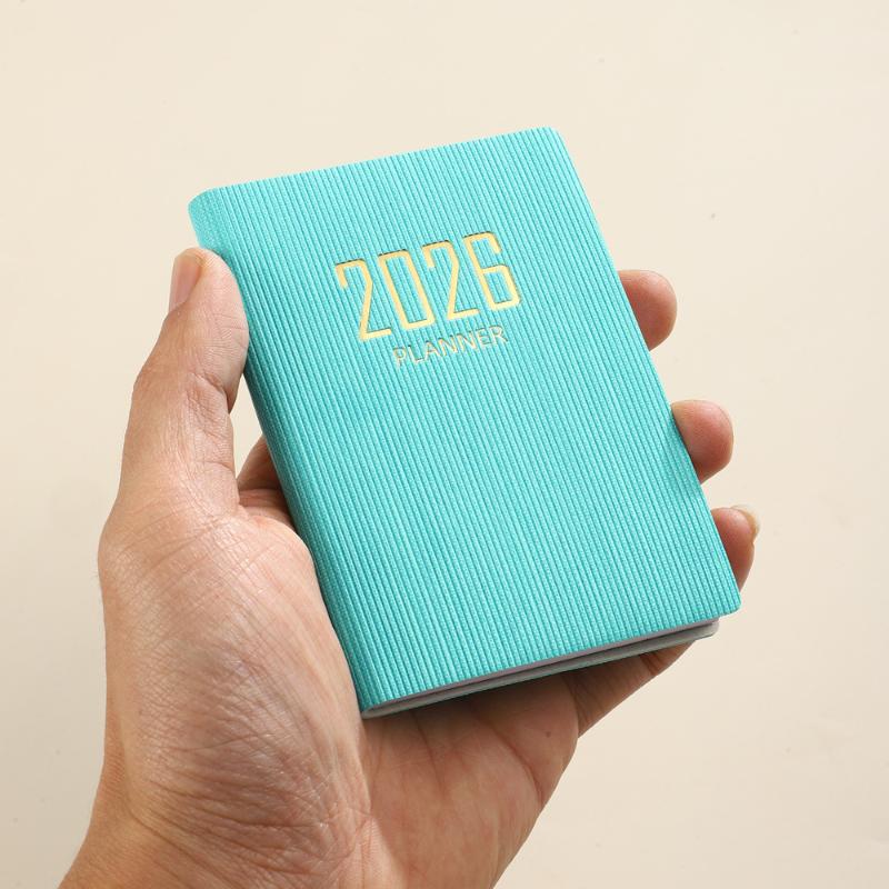 A7 2026 İngilizce Planlayıcı Kitap Mini Taşınabilir Cep Günlük Program Kitabı 60 Yaprak 120 Sayfa İnce Haftalık Takvim Günlüğü Gündem