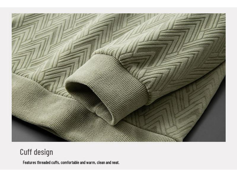 Herr Plus Size Sweatshirt med Fleecefoder och Rund Hals - Höst/Vinter 2025, Tjockt & Varmt, Långärmat.