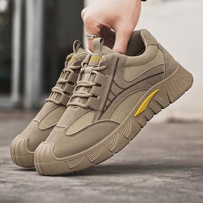 Fashion Men's New Platform Wear-resistant Outdoor Anti Slip Work Spring Breathable Fashionable Low Top Thick Soled Casual Sports Shoes