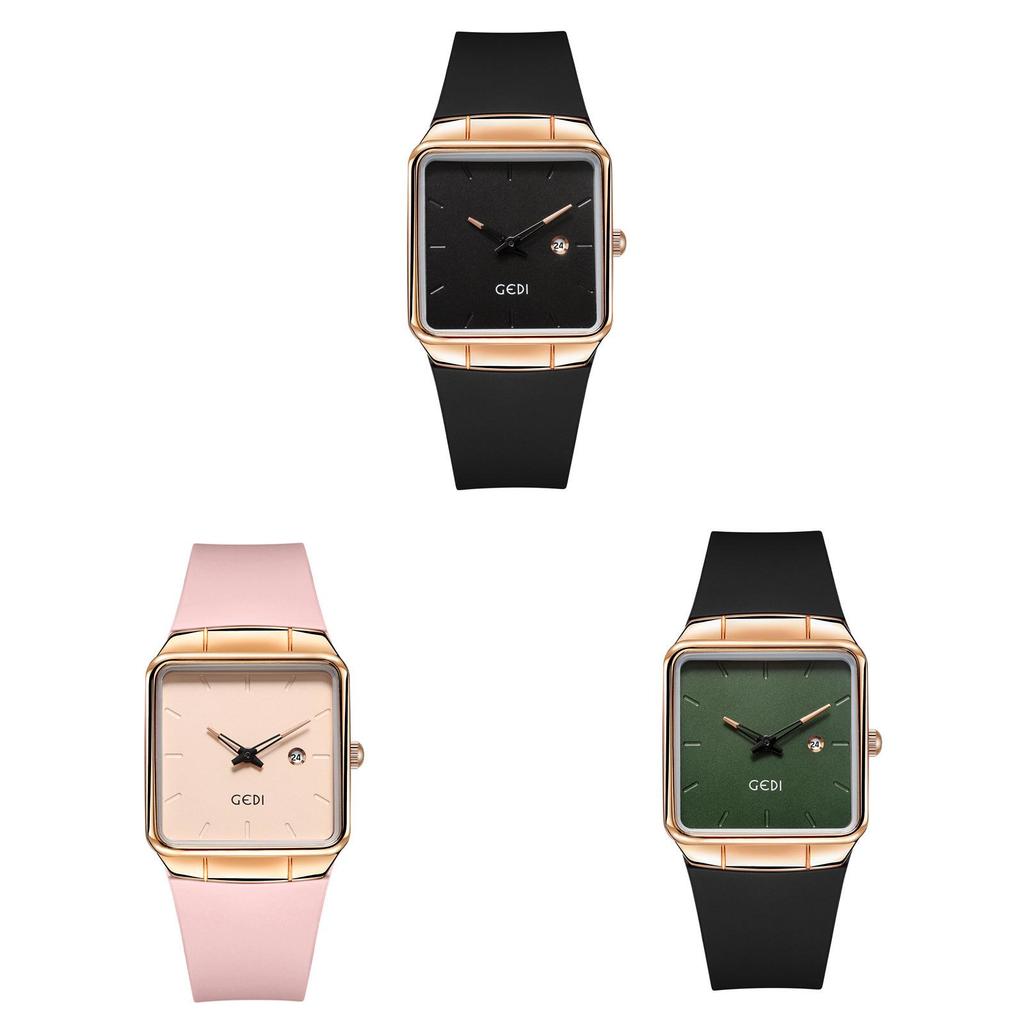 Minimalist Silicone Quartz Watch With Calendar For Women And Men