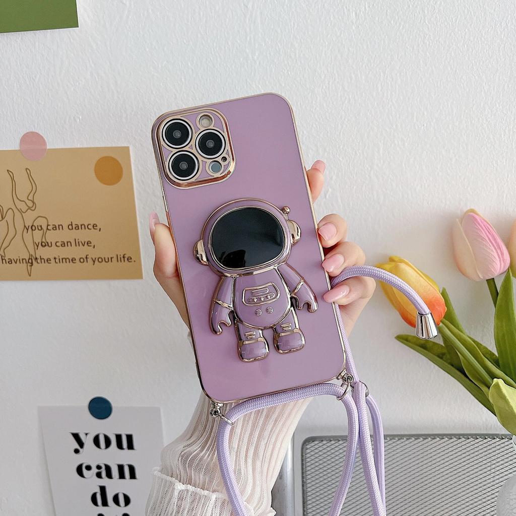 Husa de telefon Lanyard Astronaut pentru Samsung S24 S23 S22 Ultra A15 A25 A35 A55 A14 A24 A34 A54 A13 A33 A53/Xiaomi 13T Poco X6 X5 F5 Pro Redmi A3 13C 12