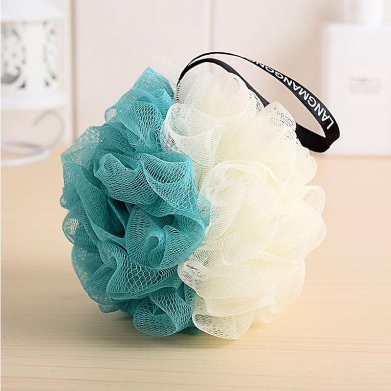 Shower Ball Blue Beige Bath Bubble Shower Towel [WBA5EC9]