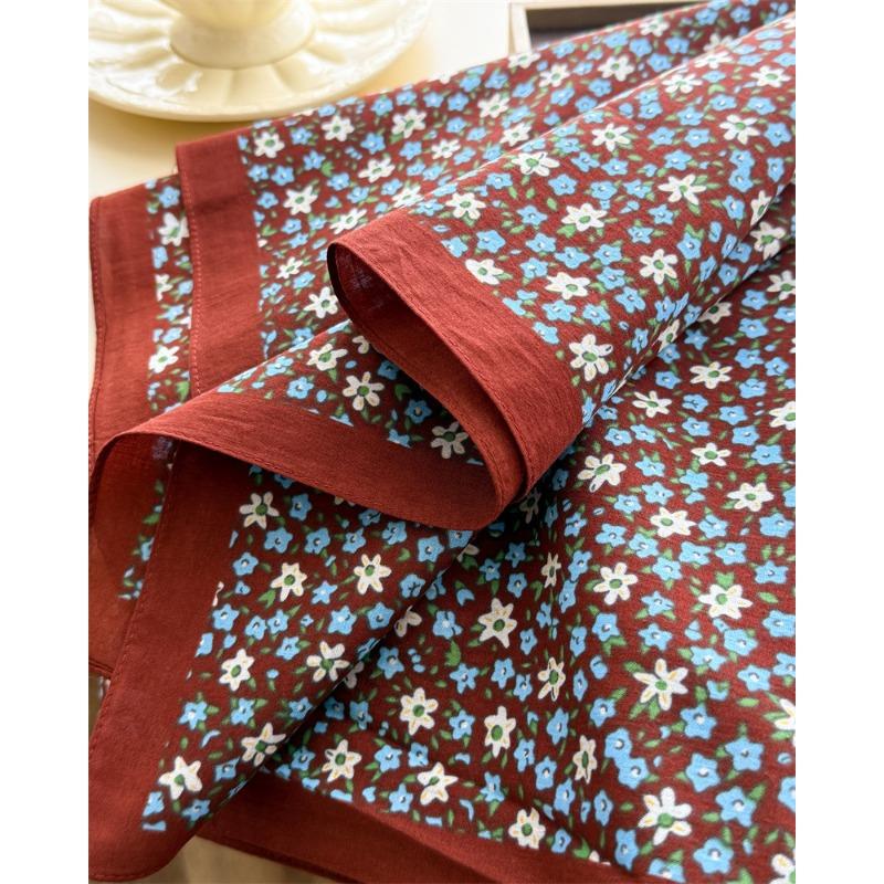 Women S Floral Printed Small Square Scarf For Travel Photo Sun Protection Decoration