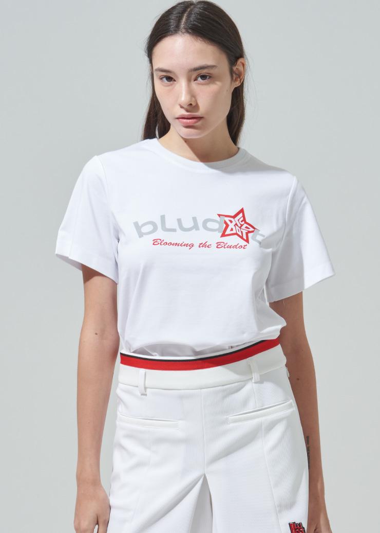 Blue Dot Artwork Print Short Sleeve T-Shirt_Wr 85