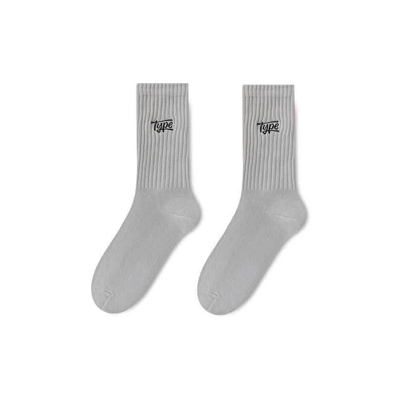 Women's Letter Style Socks Trendy Autumn and Winter Spring Mid-tube Socks Maillard Color Socks