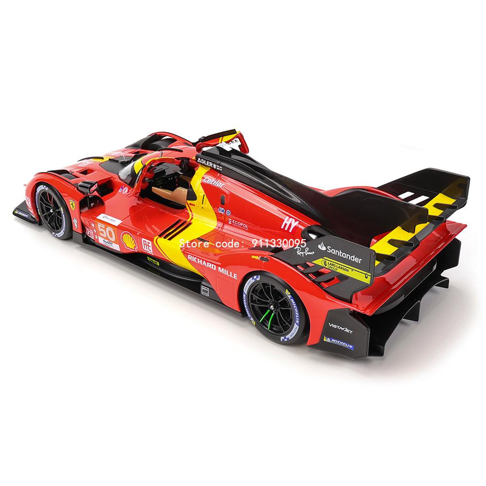 Bburago 1:18 Ferrari 499P LMH 2023 Car Model Boy Big Toy Static Die Cast Vehicles Collectible Model Car Toys