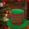 Christmas Hat Top Hat New Year Festive Green Stripes  Christmas Party