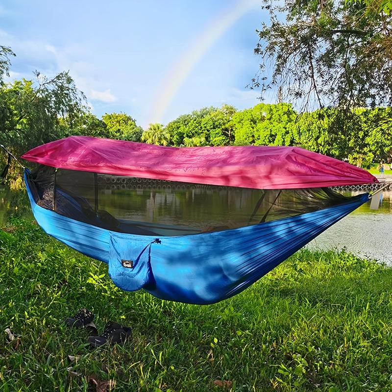 Portable Anti-Mosquito Camping Hammock with Automatic Quick-Opening