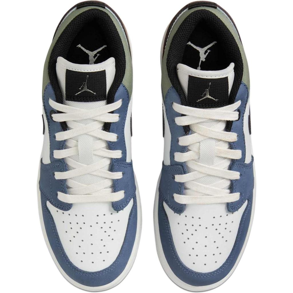 Jordan Air Jordan 1 Low top Basketball Shoes White Blue Unisex HV5973-101