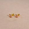 Bling CZ Stone Butterfly Stud Earrings for Women Girls, Trendy Gold Color Anti Allergy Metal Cubic Zirconia Ear Jewelry