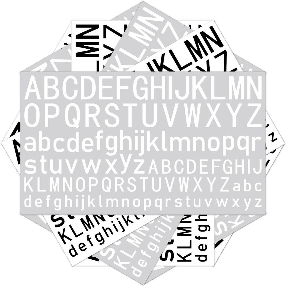 5Pcs 0.5 Inch 26 Alphabet Planner Stickers Waterproof Black White Diy Letter Decorative Sticker For Kids Cup Laptop Decoration