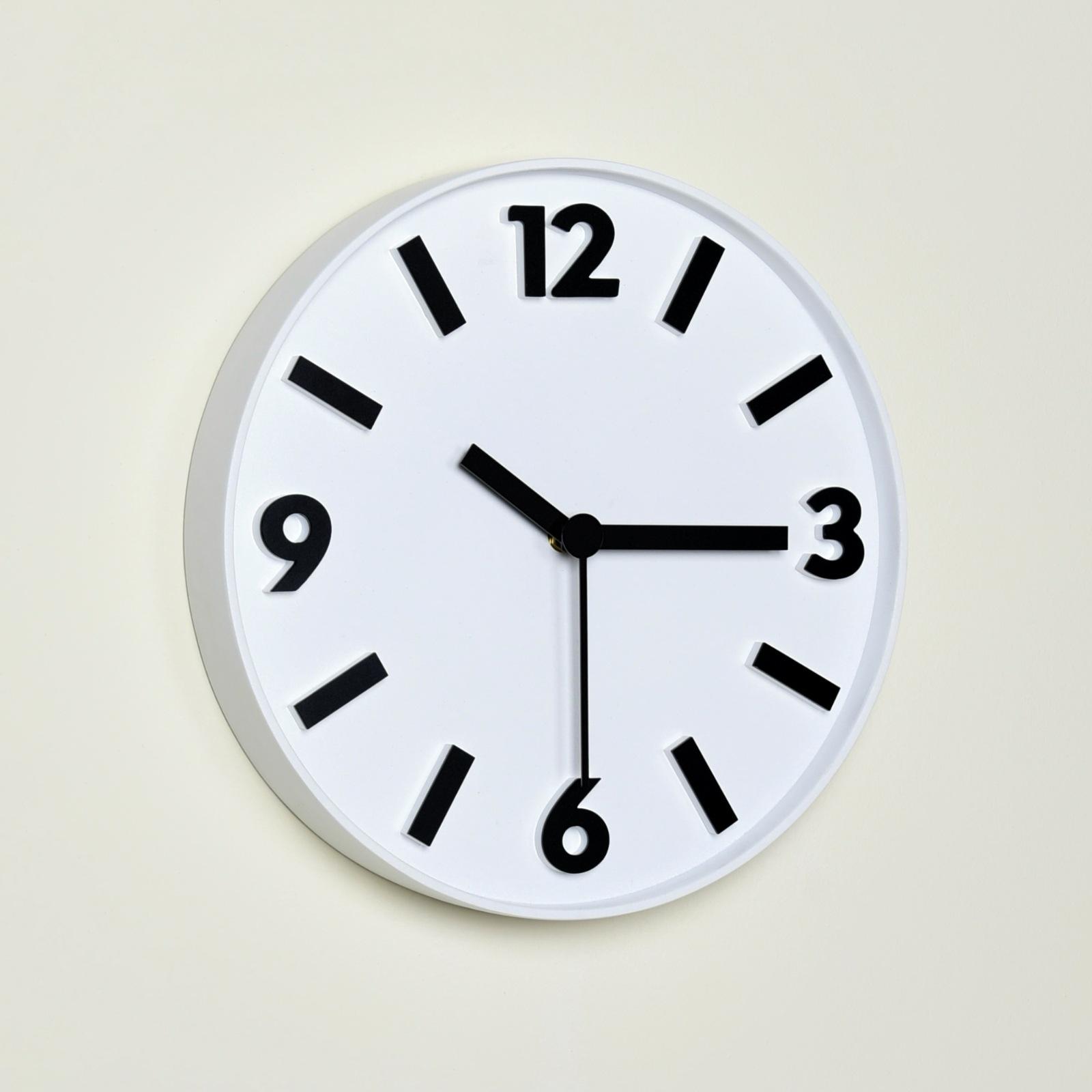 

Italian Classic Minimalist Design Clock Home Silent Sweep Second Punch-free Wall Clock Living Room Wall-mounted Pearl White - 30 × 30cm