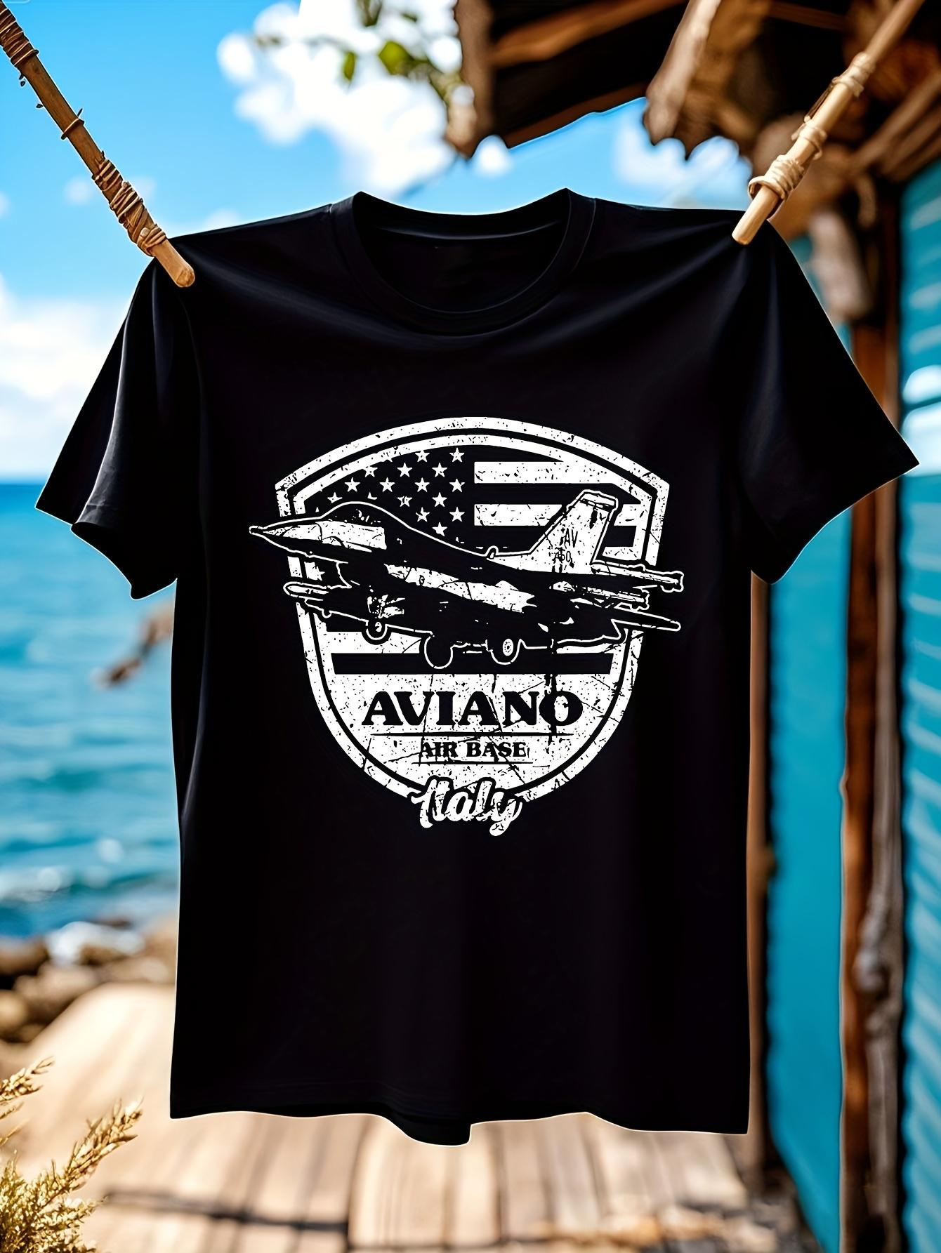 Aviano Air Base USAF Italia F-16 Tshirt - Military Aviati... XL