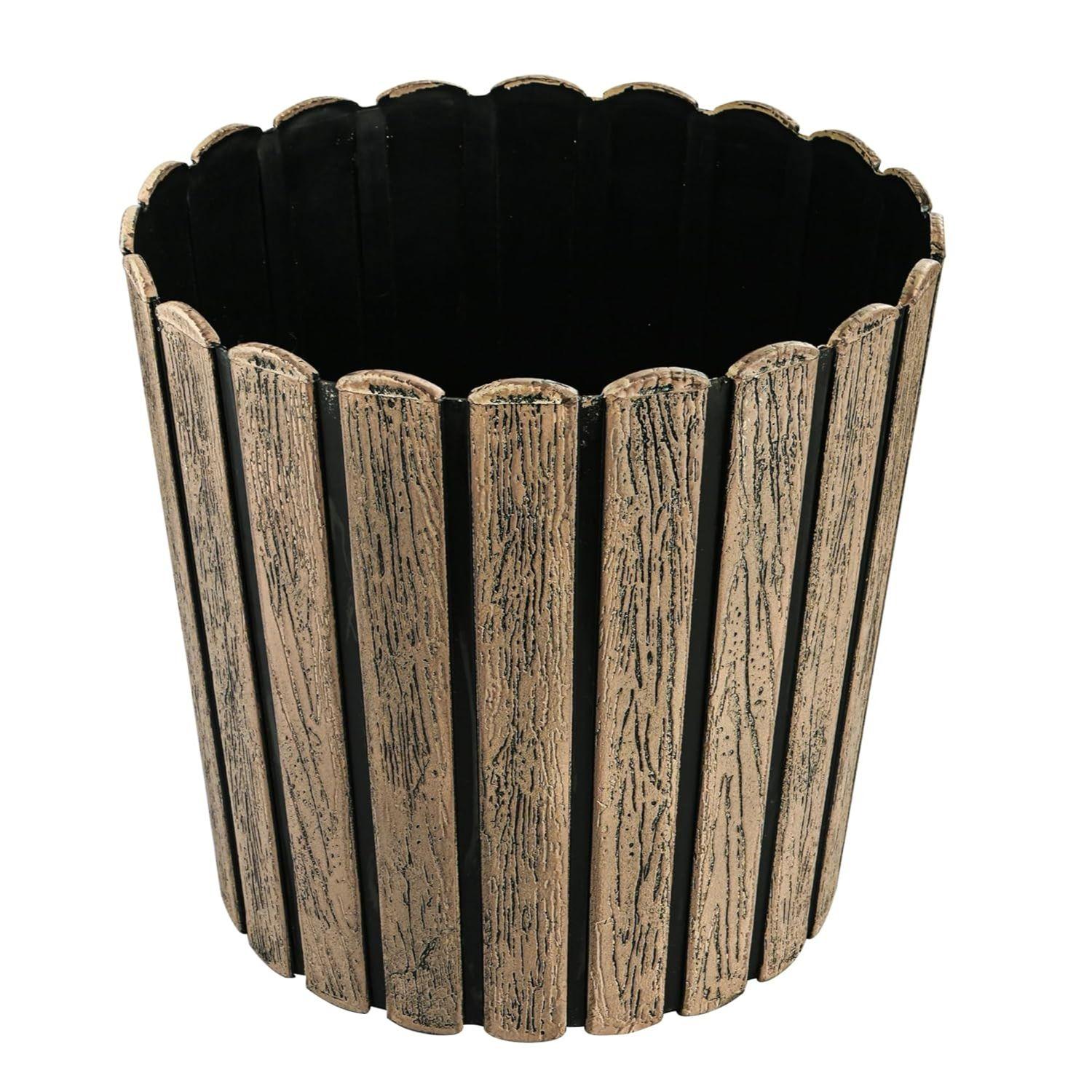 

11-дюймовые пластиковые горшки с текстурой дерева для растений, для балкона и гостиной | Цветочные горшки для сада | Декоративные кашпо для домашнего декора