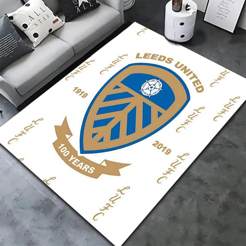 Leeds United Teppich für Wohnzimmer Schlafzimmer Zuhause Sofadekoration, Kinder Spiel rutschfeste Bodenmatte