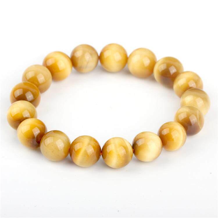 Golden Tiger Eye Crystal Bracelet - Yellow Cat's Eye Stone for Men and Women, Couples, Single Strand.