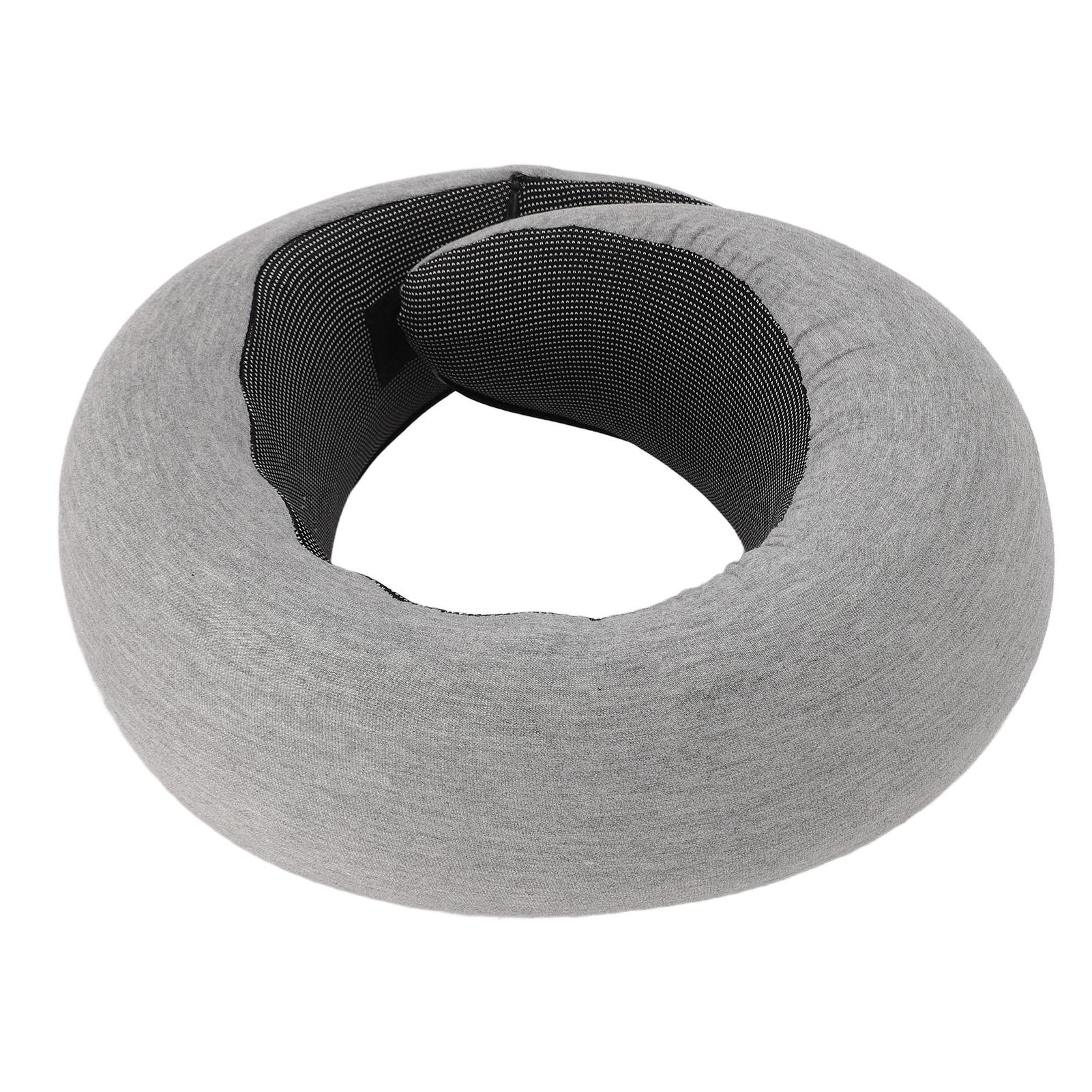 

Travel Neck Pillow U Shaped Memory Foam Neck Support Pillow for Airplane Dark Grey Hook and Loop