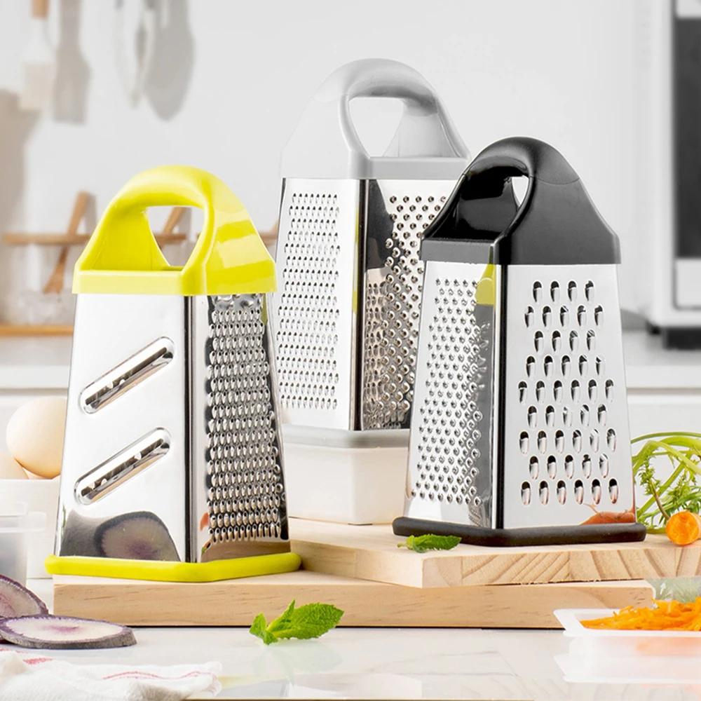Four-Side Box Grater Cheese Grater with Container Stainless Steel Multipurpose Slicer for Vegetable Cutter Kitchen Accessorie