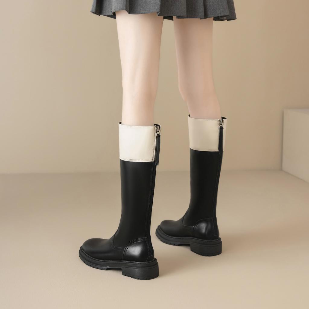 Fashion New Autumn Cowboy Boots For Women Fashion Slip On Pipe Boots Female Square High Heel Winter Long barreled knight women's boots