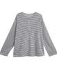 Seutaetigbeullum Loose Fit Cotton Striped Henley Neck T-Shirt (White)