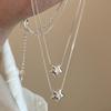 Korean S925 Sterling Silver Star Necklace with Diamond Inlay – Minimalist Clavicle Chain for Women