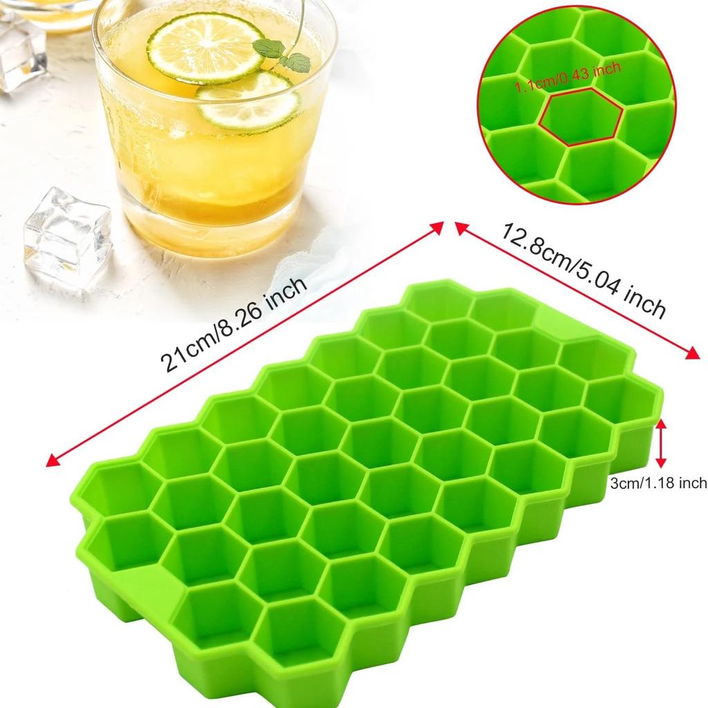Ice Cube Tray Silicone Mould 37 Cellular Silicone Ice Cubes Hexagonal Molds DIY Kitchen Honeycomb Ice Cubes Molds