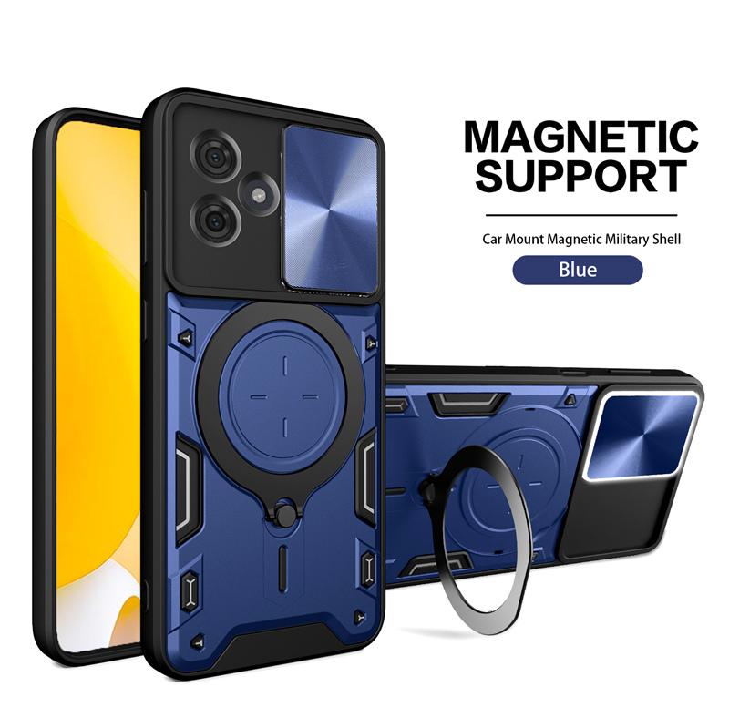 For Motorola Moto G54 5G G84 G14 Case Shockproof Armor Slide Lens Protect Funda For Moto G 54 84 14 Metal Ring Holder Back Cover