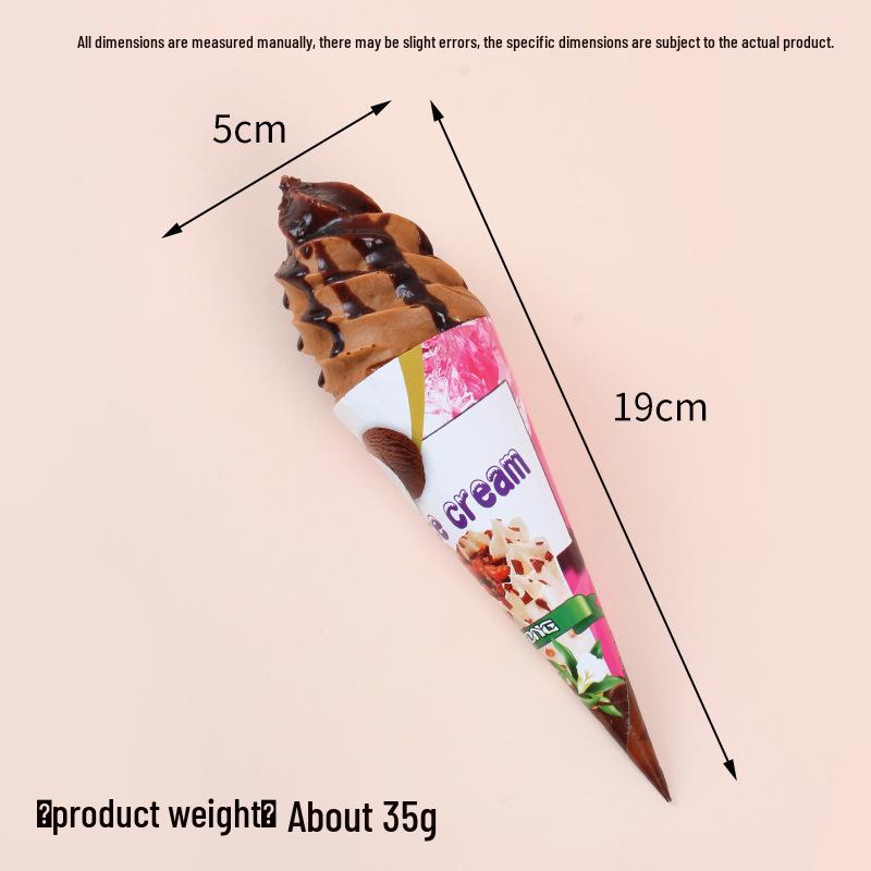 PU Ice Cream Magnet Torch - Crispy Cone Fake Sweet Ornament Decoration Prop