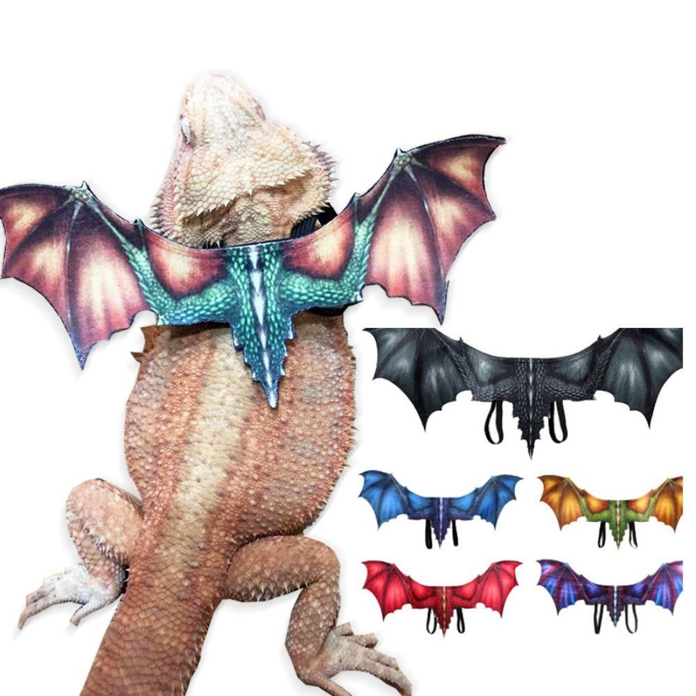

Flexible Lizard Adjustable Wings Anti-Bite Lizard Chest Strap Bearded Dragon Harness Hallowen red-Style A
