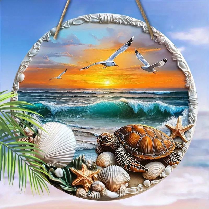2D Flat Hanging Decorative Metal Sign Hand Painted Art