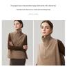 Women's High Neck Cashmere Knit Vest, Half Zip & Sleeveless, Versatile Autumn/Winter Sweater, Cardigan, Shawl Cape.