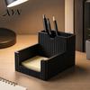 Narrative Space Decor 3D Printed Pen Holder, 2-in-1 Stand & Sticky Artistic Organizer Notepads Multifunctional Desktop for Home Office Study