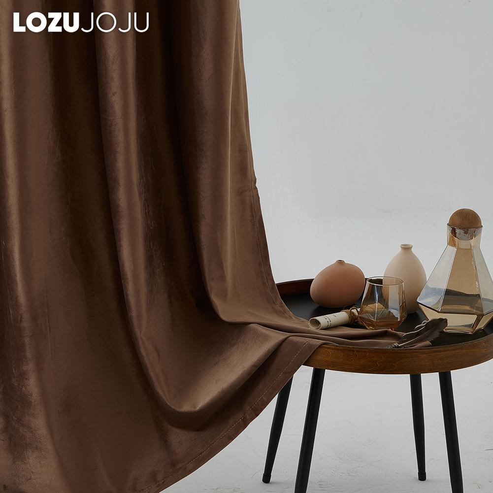 1PC LOZUJOJU Modern 70-80% Light Blocking Solid Color Velvet Soft Blackout Curtains for Living Room Bedroom Home Decor