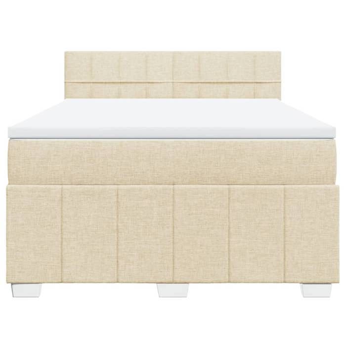 Maison Exclusive - Sommier à lattes de lit avec matelas Crème 140x200 cm Tissu