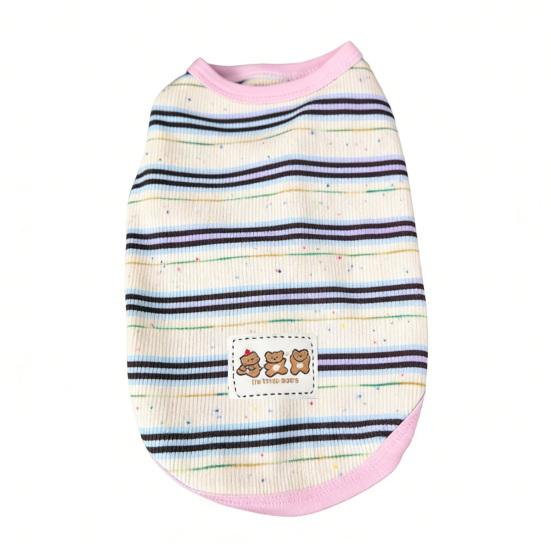 Ribbed Knit Dog Vest Soft Striped Small Puppy T Shirts Summer Sleeveless Breathable Pet Outfits for Small Medium Dogs Cats
