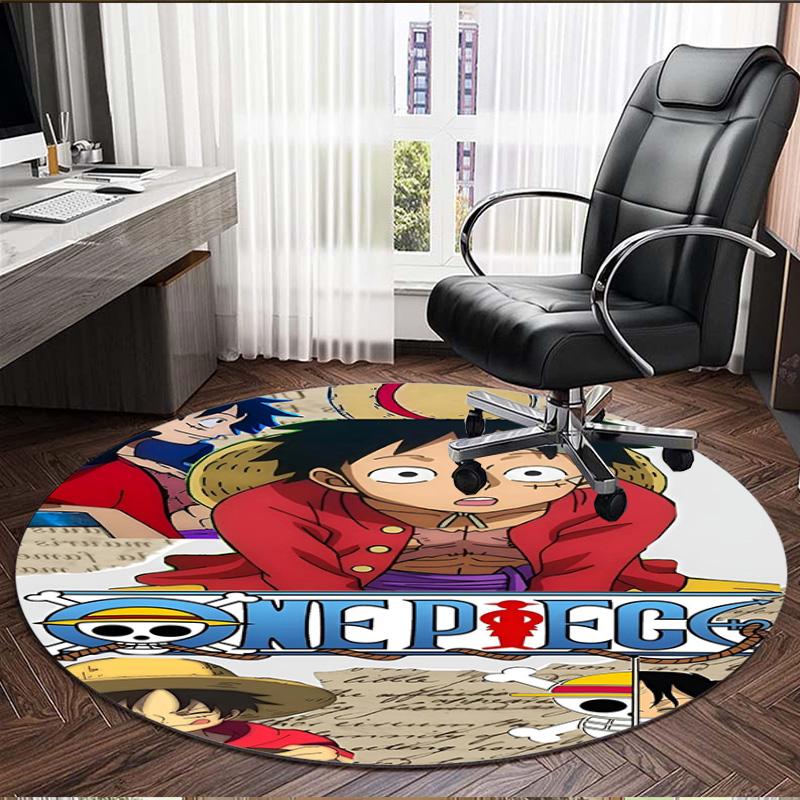 One Piece Print Round Rug, Washable Floor Carpet, For Entryway Dorm Laundry Room Office Study, Home Decor Birthday Christmas Gift