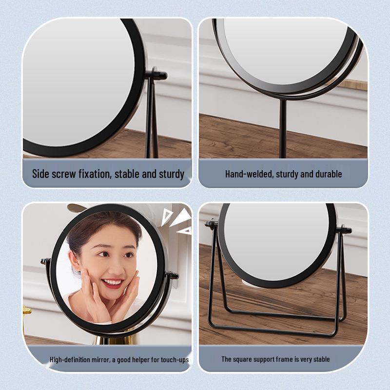 High-Value Metal Desktop Makeup Mirror - Single-Sided Vanity for Home, Dorm, or Student Use