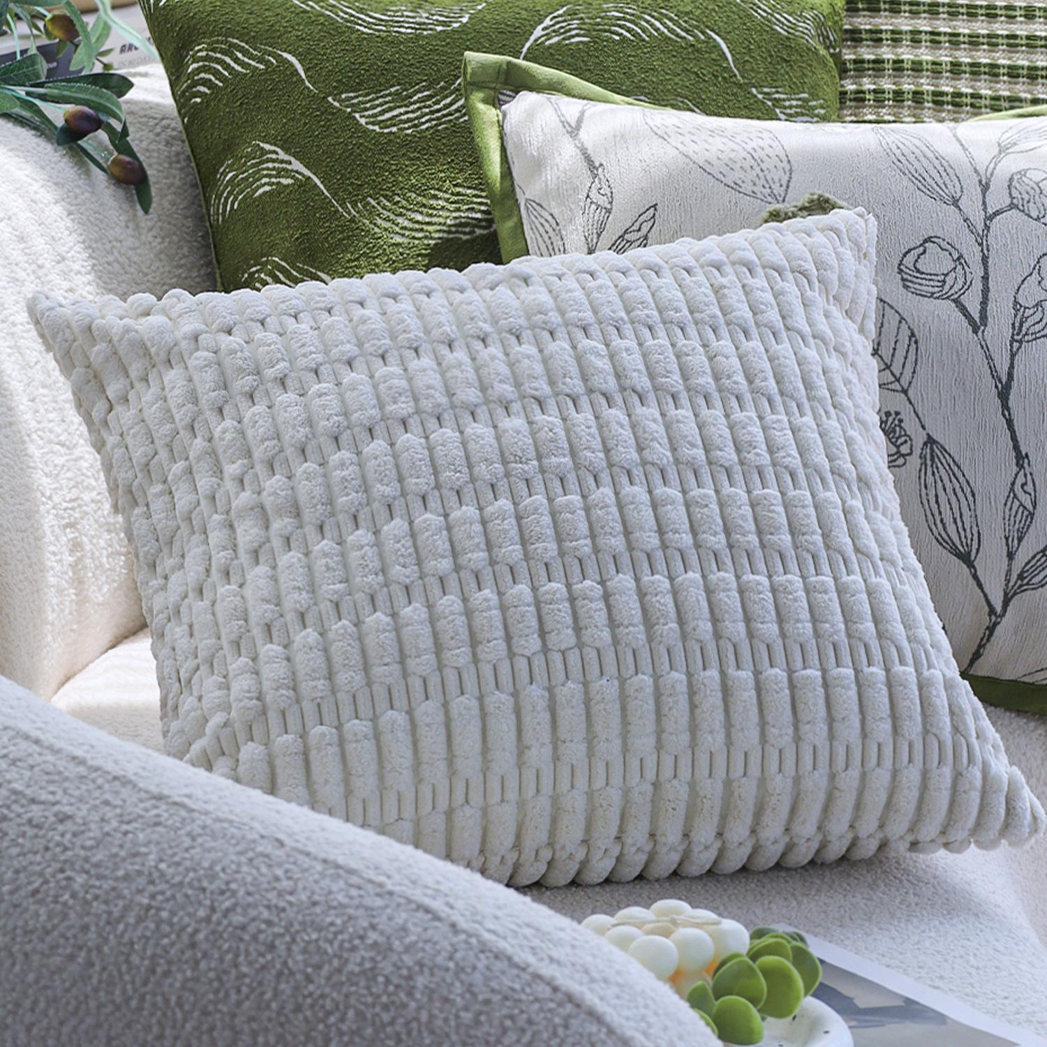 

Modern Minimalist Living Room Sofa Pillow Case Bedside Backrest Cushion Cushion Bay Window Decorative Lumbar Pillow Lumbar Support with Core 45x45cm pillowcase only