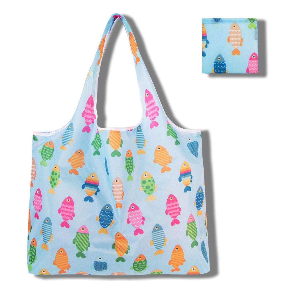 Eco-Friendly Large Capacity Foldable Tote Bag - Creative, Portable, Printed, and In Stock
