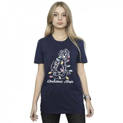 Dame/Jente Lady og Landstrykeren Juleklemmer Bomulls Boyfriend T-skjorte