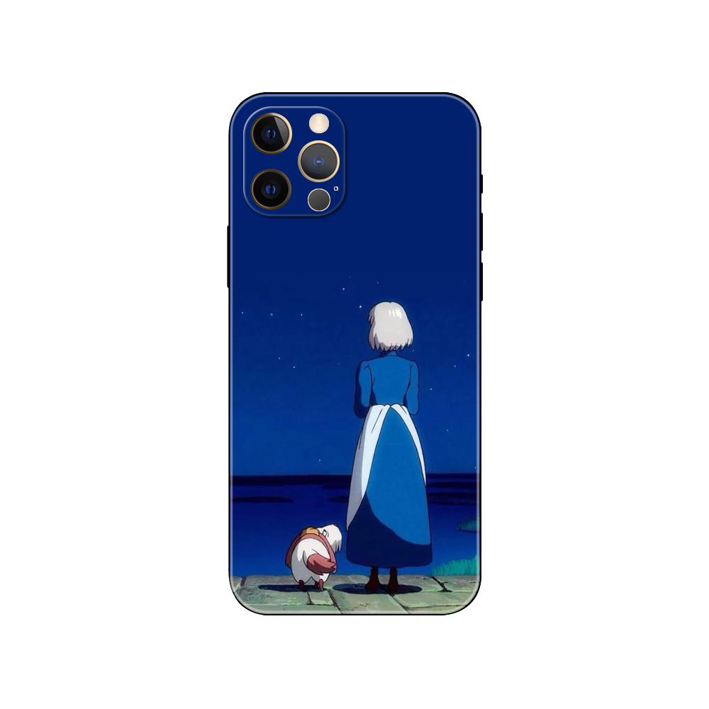 Howls Howl's Moving Castle phone case for iphone 14 se 6 6s 7 8 plus x 10 XR XS 11 12 13 mini pro MAX black tpu back cover