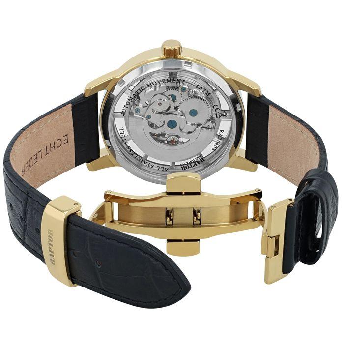 Montre - RAPTOR - Automatique - Boîtier acier inoxydable - Bracelet cuir 22 mm - Étanchéité 5 ATM
