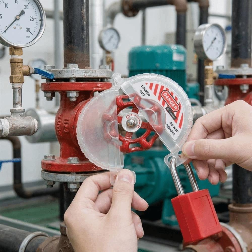 Sturdy PC Material Gate Valve Lock Integrated Design Reserved Lock Holes Safety Isolation Cover Multiple Sizes Good Visibility