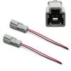 2pc 6098-0240 2-Pin 2.2mm Male Pre-Wired Adapter W/ 6" Pigtails For Acura Honda