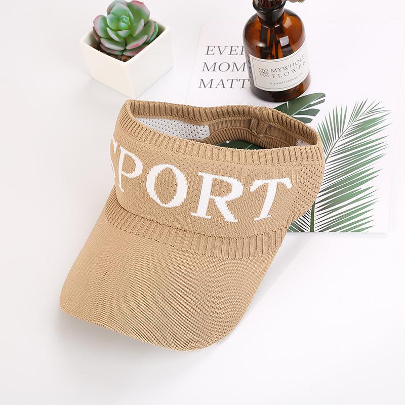 Knitted Empty Cap Summer Alphabet Outdoor Sports Cycling Visor Dew Ponytail Cap Fashion Trend