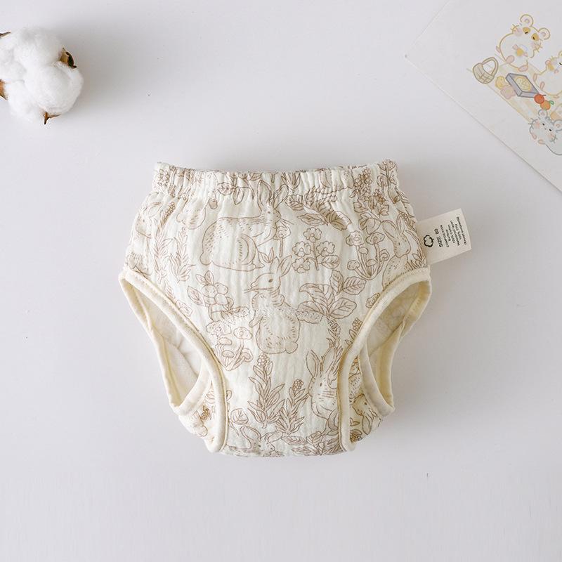 Korean Style Winged Baby Gauze Pull-up Pants: Pure Cotton Diaper Cover & Training Pants