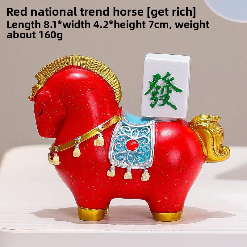 Achieve Success with Ease! Colorful Creative Miniature Horse Figurine for Office Desk, Creative Hand Figure, for Travel.