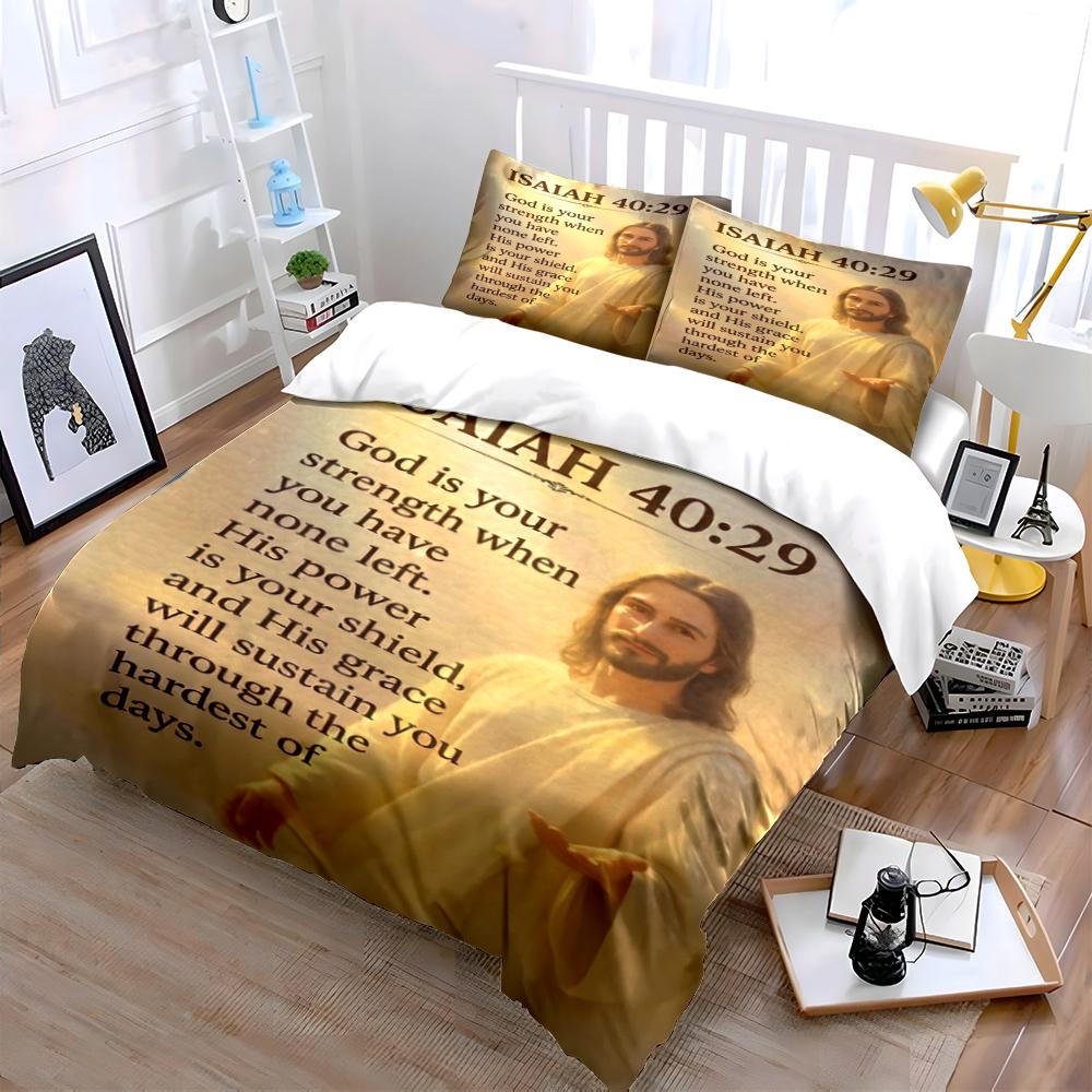 Isaiah 40:29 Christian Bedding Set Bedding set (1 duvet cover, 2 pillowcases, duvet not included)