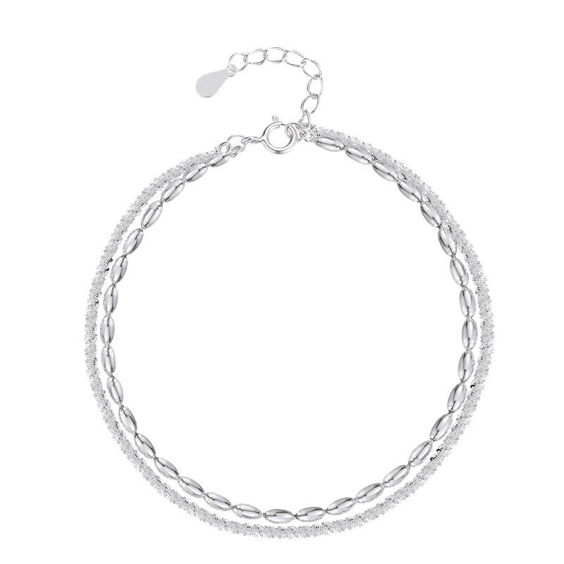 Summer Fashionable and Versatile High-class Sense of Full of Stars Double-layer Bracelet Beads Rice Anklet Tide Jewellery